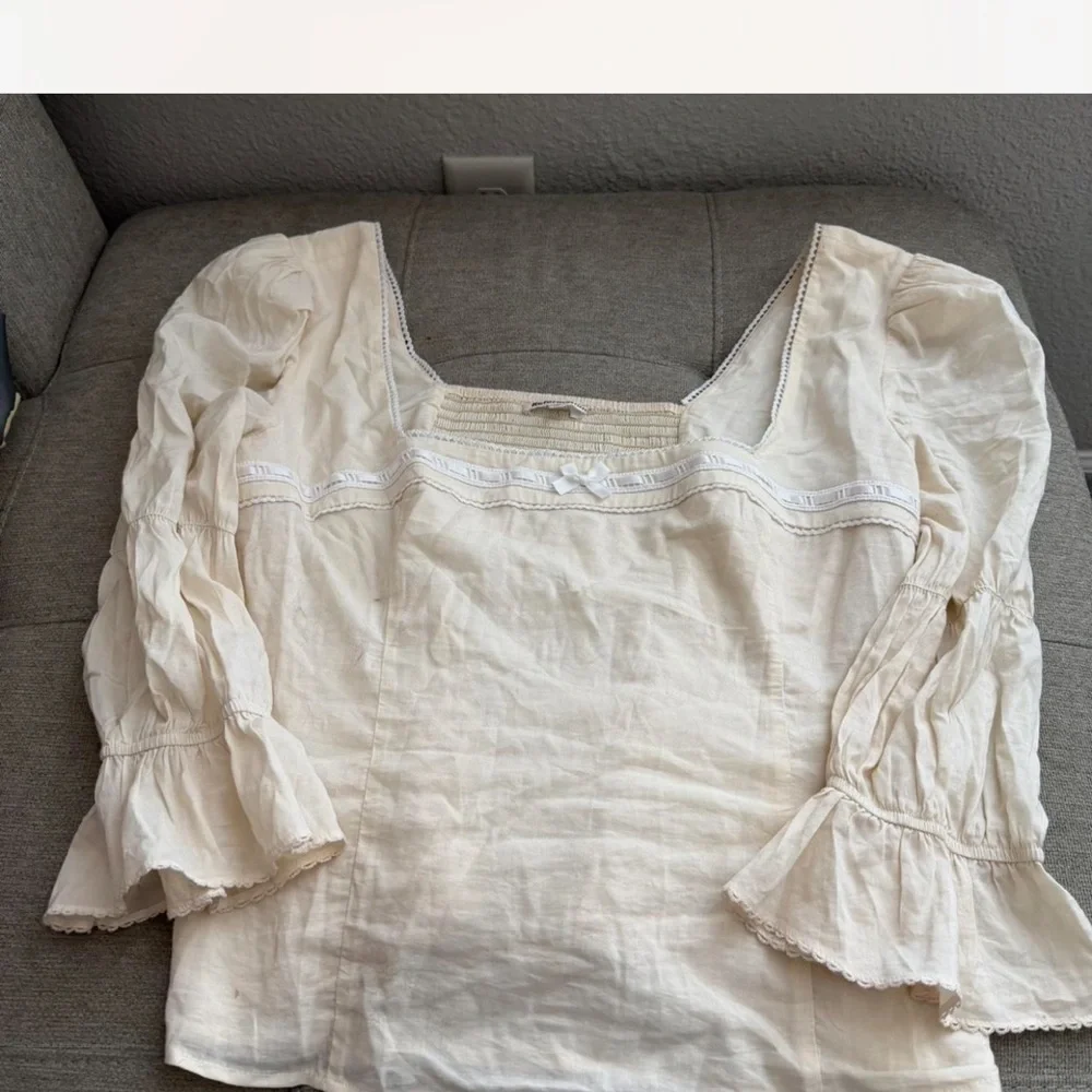 Reformation Amalie Top in cream